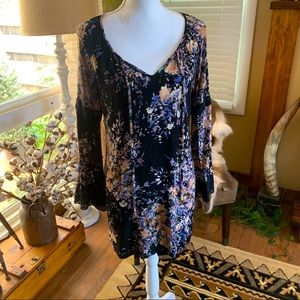 Lovestitch Long Sleeve Short Tie Front Dress